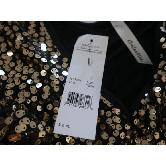 NY COLLECTION Women's Petite Sequin-Front Poncho Top Size PL - Picture 7 of 7
